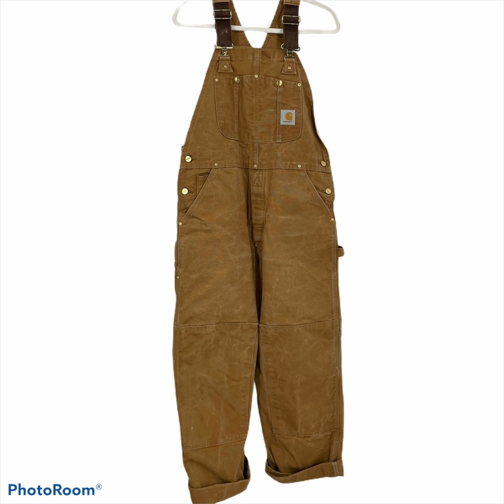Vintage distressed carhartt duck bibs 36 x 30